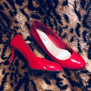 Candy Apple Red almond-toe stilettos - Sz 12 👠